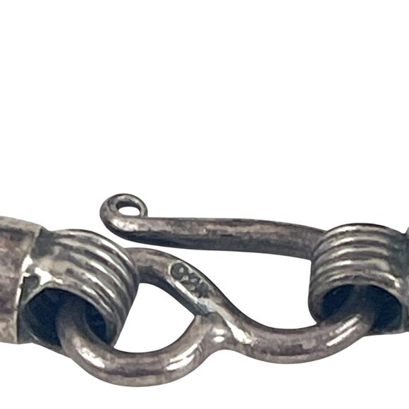 Oxidized Sterling Silver Heavy Chain Necklace With Hook Clasp Chunky - Picture 6 of 9